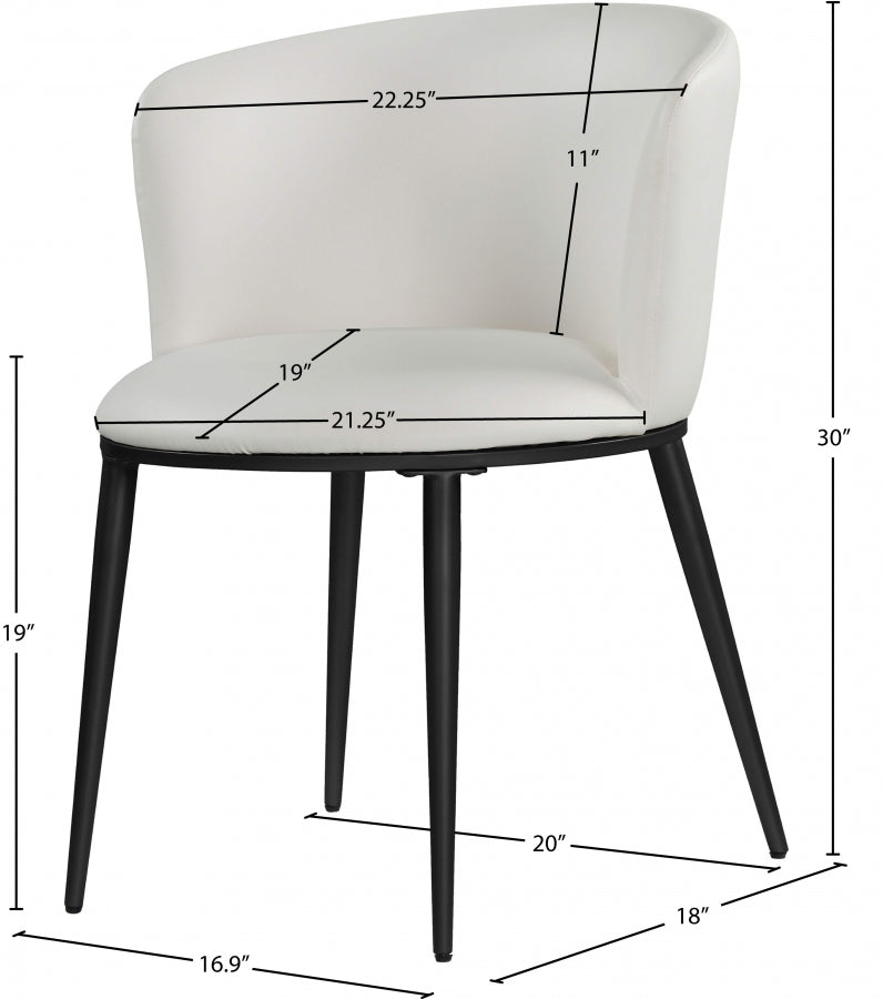 Skylar Vegan Leather Upholstered Dining Chair in White, Set of 2 - 966White-C