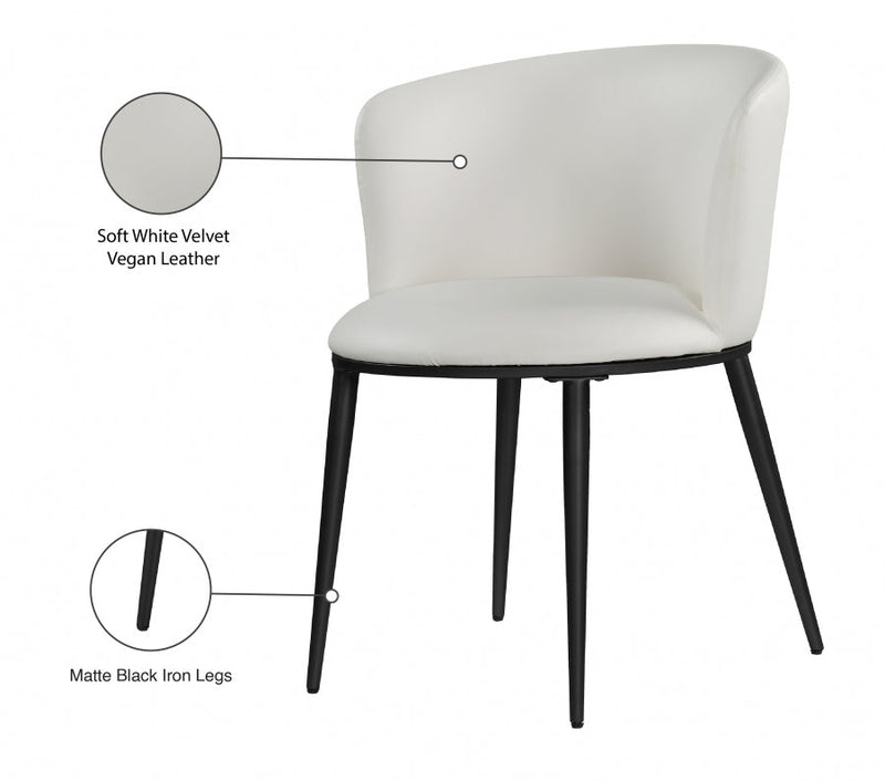 Skylar Vegan Leather Upholstered Dining Chair in White, Set of 2 - 966White-C