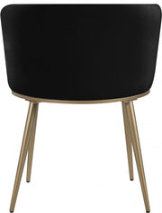 Skylar Velvet Upholstered Dining Chair in Black, Set of 2 - 965Black-C