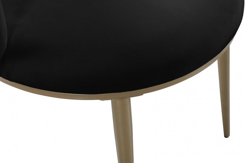 Skylar Velvet Upholstered Dining Chair in Black, Set of 2 - 965Black-C