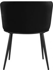 Skylar Velvet Upholstered Dining Chair in Black, Set of 2 - 966Black-C