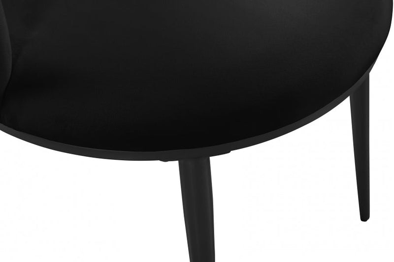 Skylar Velvet Upholstered Dining Chair in Black, Set of 2 - 966Black-C