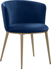 Skylar Velvet Upholstered Dining Chair in Blue, Set of 2 - 965Navy-C