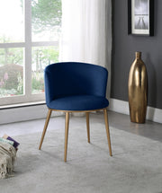 Skylar Velvet Upholstered Dining Chair in Blue, Set of 2 - 965Navy-C