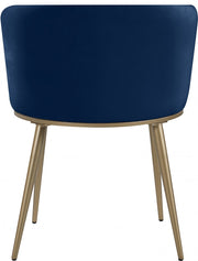 Skylar Velvet Upholstered Dining Chair in Blue, Set of 2 - 965Navy-C