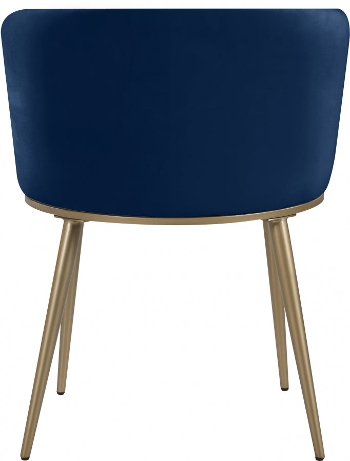 Skylar Velvet Upholstered Dining Chair in Blue, Set of 2 - 965Navy-C