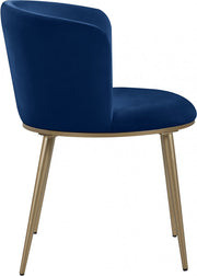 Skylar Velvet Upholstered Dining Chair in Blue, Set of 2 - 965Navy-C