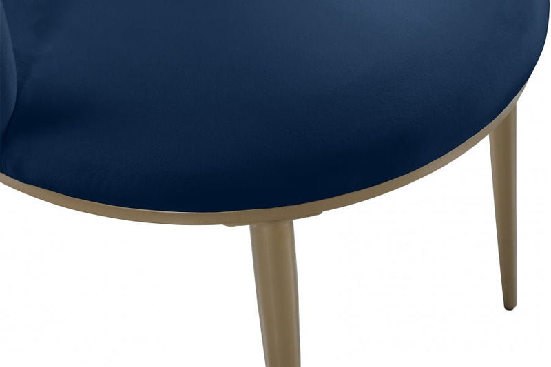 Skylar Velvet Upholstered Dining Chair in Blue, Set of 2 - 965Navy-C