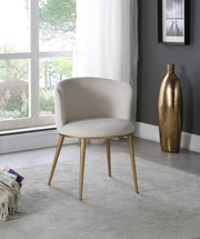 Skylar Velvet Upholstered Dining Chair in Cream, Set of 2 - 965Cream-C