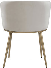 Skylar Velvet Upholstered Dining Chair in Cream, Set of 2 - 965Cream-C