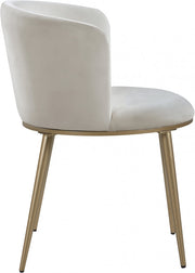 Skylar Velvet Upholstered Dining Chair in Cream, Set of 2 - 965Cream-C