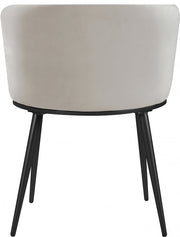 Skylar Velvet Upholstered Dining Chair in Cream, Set of 2 - 966Cream-C