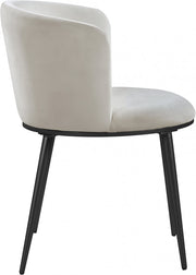 Skylar Velvet Upholstered Dining Chair in Cream, Set of 2 - 966Cream-C