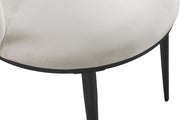 Skylar Velvet Upholstered Dining Chair in Cream, Set of 2 - 966Cream-C