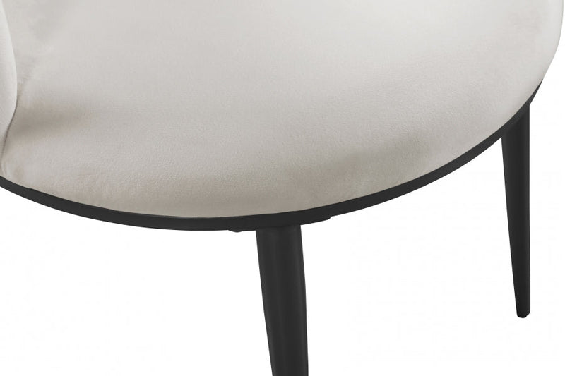 Skylar Velvet Upholstered Dining Chair in Cream, Set of 2 - 966Cream-C