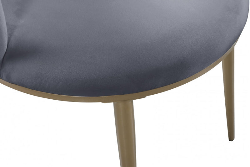 Skylar Velvet Upholstered Dining Chair in Grey, Set of 2 - 965Grey-C