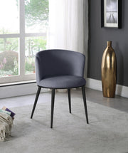 Skylar Velvet Upholstered Dining Chair in Grey, Set of 2 - 966Grey-C