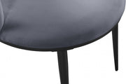 Skylar Velvet Upholstered Dining Chair in Grey, Set of 2 - 966Grey-C