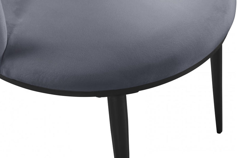 Skylar Velvet Upholstered Dining Chair in Grey, Set of 2 - 966Grey-C