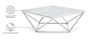 Skyler Marble Top And Chrome Steel Base Coffee Table in Chrome - 244-C