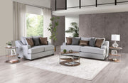 Skyline Light Gray/Brown Loveseat - SM1211-LV