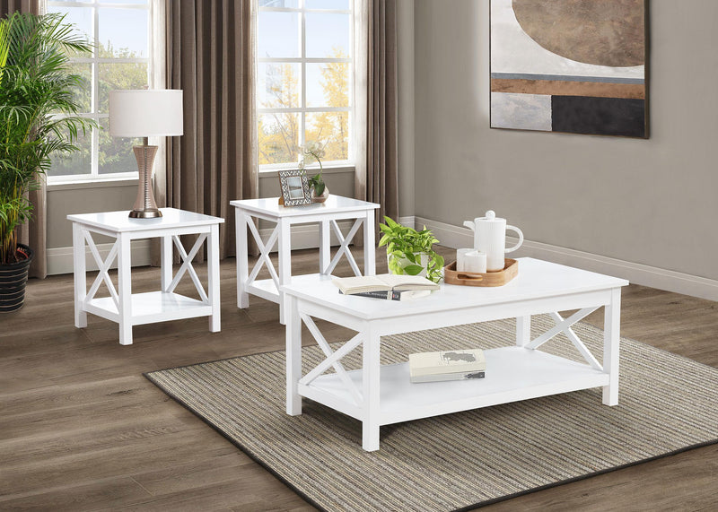 Skyview 3-piece Rectangular Lift Top Coffee Table Set White - 722088-S3