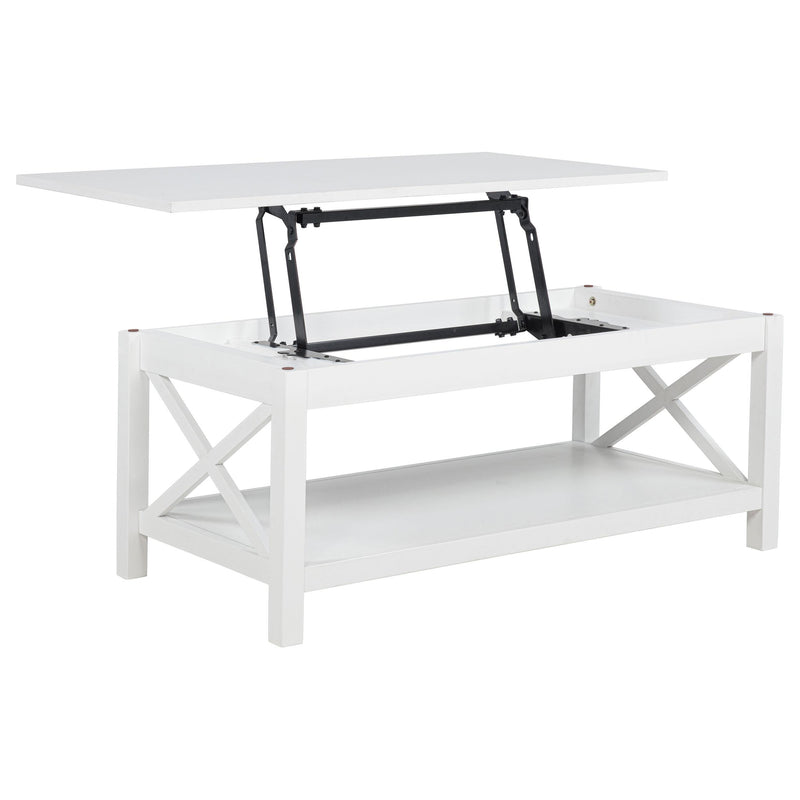 Skyview 3-piece Rectangular Lift Top Coffee Table Set White - 722088-S3