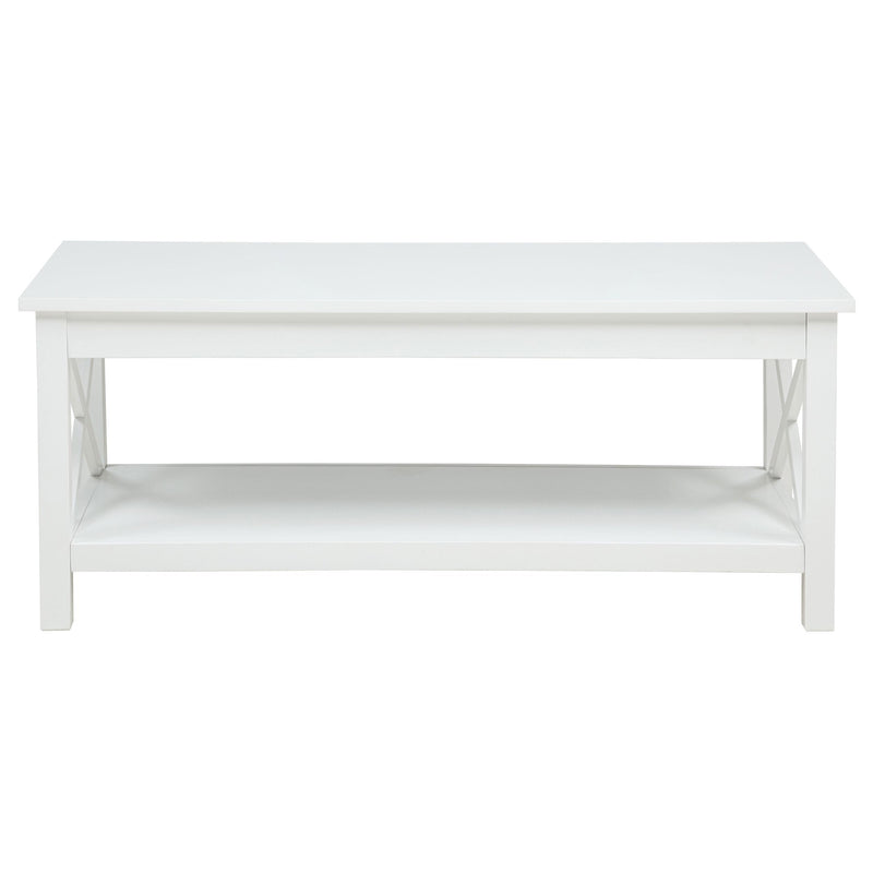 Skyview 44-inch Rectangular Lift Top Coffee Table White - 722088