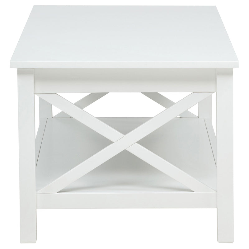 Skyview 44-inch Rectangular Lift Top Coffee Table White - 722088