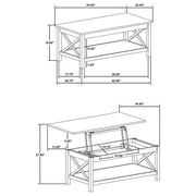 Skyview 44-inch Rectangular Lift Top Coffee Table White - 722088