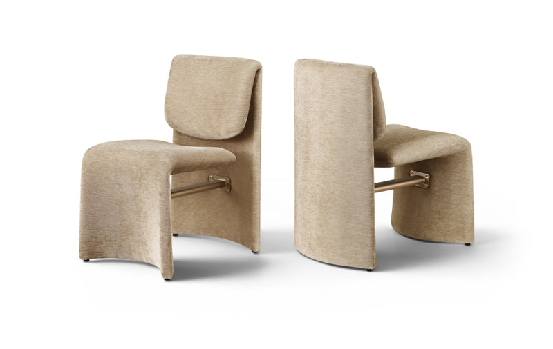 Slique Performance Fabric Upholstered Dining Chair in Beige, Set of 2 - 88020Beige-C