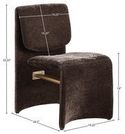 Slique Performance Fabric Upholstered Dining Chair in Brown, Set of 2 - 88020Brown-C
