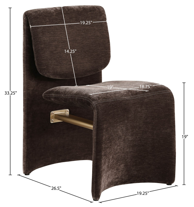 Slique Performance Fabric Upholstered Dining Chair in Brown, Set of 2 - 88020Brown-C