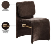 Slique Performance Fabric Upholstered Dining Chair in Brown, Set of 2 - 88020Brown-C