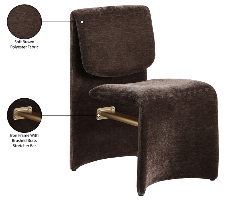 Slique Performance Fabric Upholstered Dining Chair in Brown, Set of 2 - 88020Brown-C