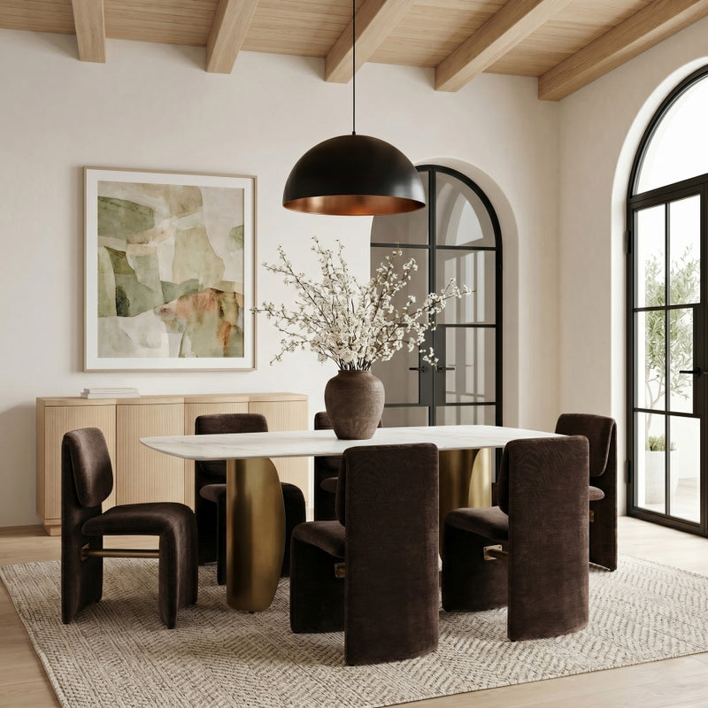 Slique Performance Fabric Upholstered Dining Chair in Brown, Set of 2 - 88020Brown-C