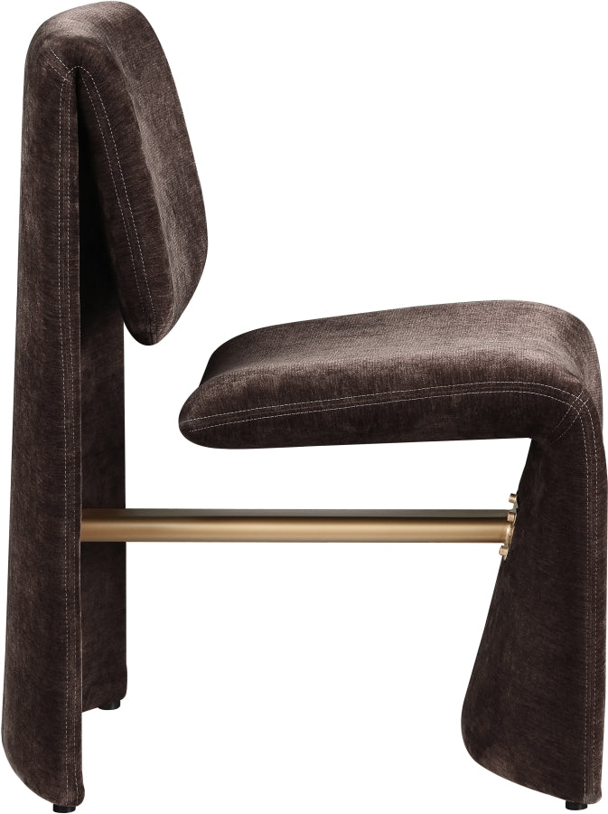 Slique Performance Fabric Upholstered Dining Chair in Brown, Set of 2 - 88020Brown-C