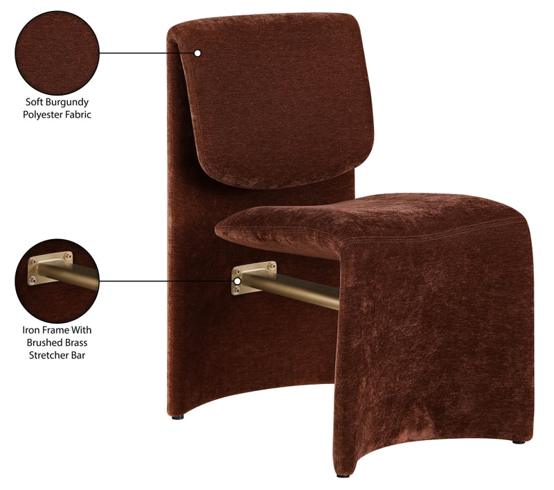Slique Performance Fabric Upholstered Dining Chair in Burgundy, Set of 2 - 88020Burg-C