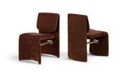 Slique Performance Fabric Upholstered Dining Chair in Burgundy, Set of 2 - 88020Burg-C