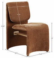 Slique Performance Fabric Upholstered Dining Chair in Cognac, Set of 2 - 88020Cognac-C