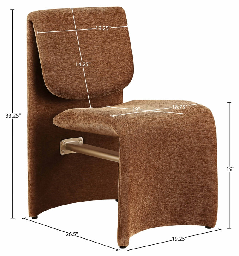 Slique Performance Fabric Upholstered Dining Chair in Cognac, Set of 2 - 88020Cognac-C