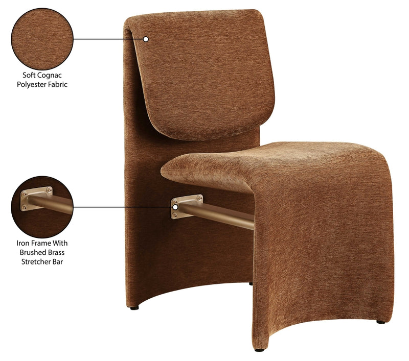 Slique Performance Fabric Upholstered Dining Chair in Cognac, Set of 2 - 88020Cognac-C