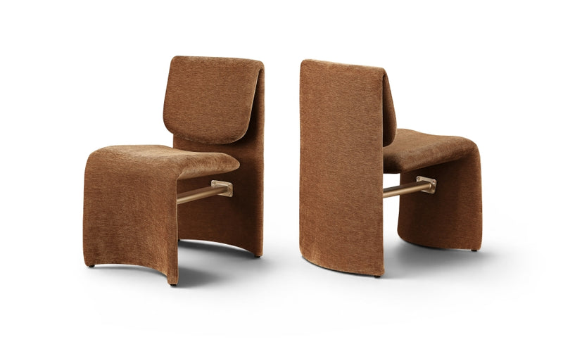 Slique Performance Fabric Upholstered Dining Chair in Cognac, Set of 2 - 88020Cognac-C