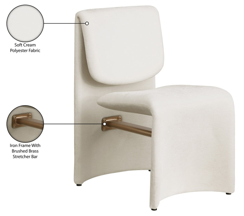 Slique Performance Fabric Upholstered Dining Chair in Cream, Set of 2 - 88020Cream-C