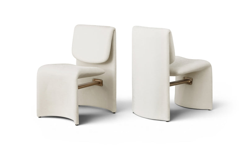 Slique Performance Fabric Upholstered Dining Chair in Cream, Set of 2 - 88020Cream-C