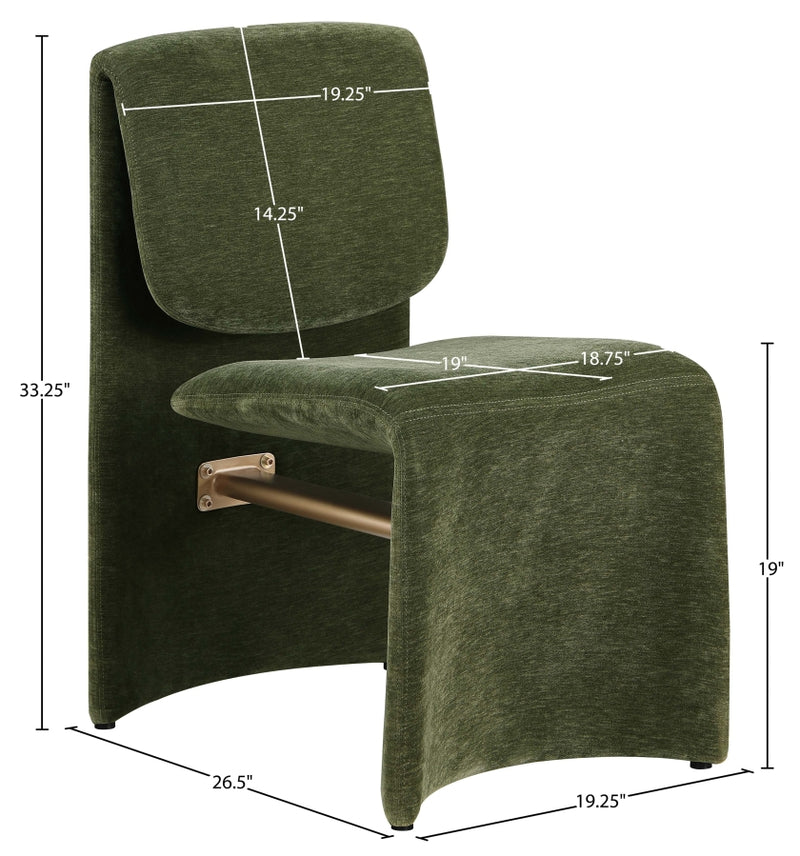 Slique Performance Fabric Upholstered Dining Chair in Green, Set of 2 - 88020Green-C