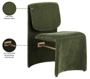 Slique Performance Fabric Upholstered Dining Chair in Green, Set of 2 - 88020Green-C