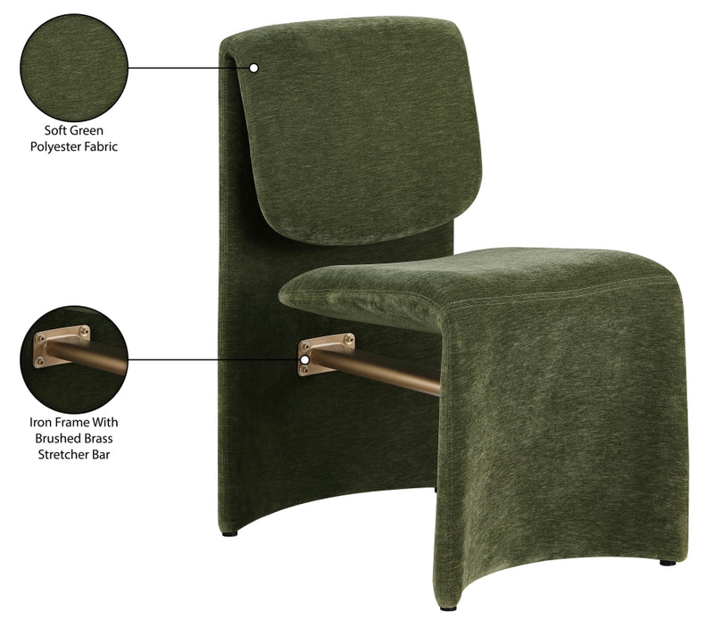 Slique Performance Fabric Upholstered Dining Chair in Green, Set of 2 - 88020Green-C
