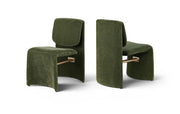 Slique Performance Fabric Upholstered Dining Chair in Green, Set of 2 - 88020Green-C