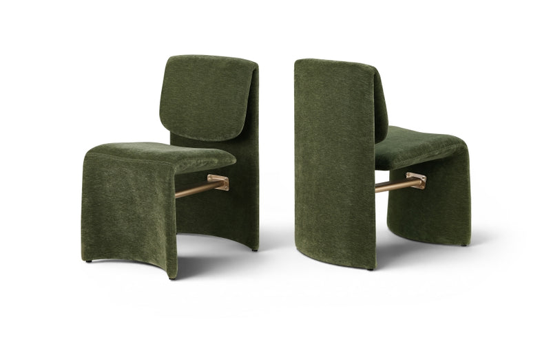 Slique Performance Fabric Upholstered Dining Chair in Green, Set of 2 - 88020Green-C